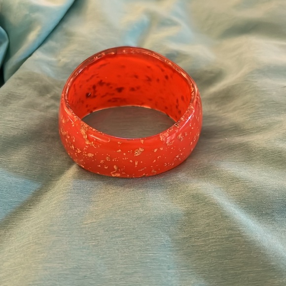 Burnt Orange and Gold Speckled Bangle - Picture 3 of 4